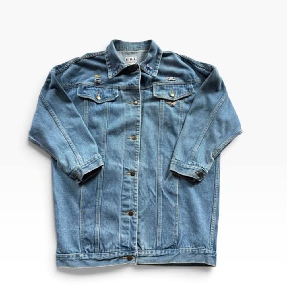 B.B.I. Vintage Denim Jacket Size M with Pins